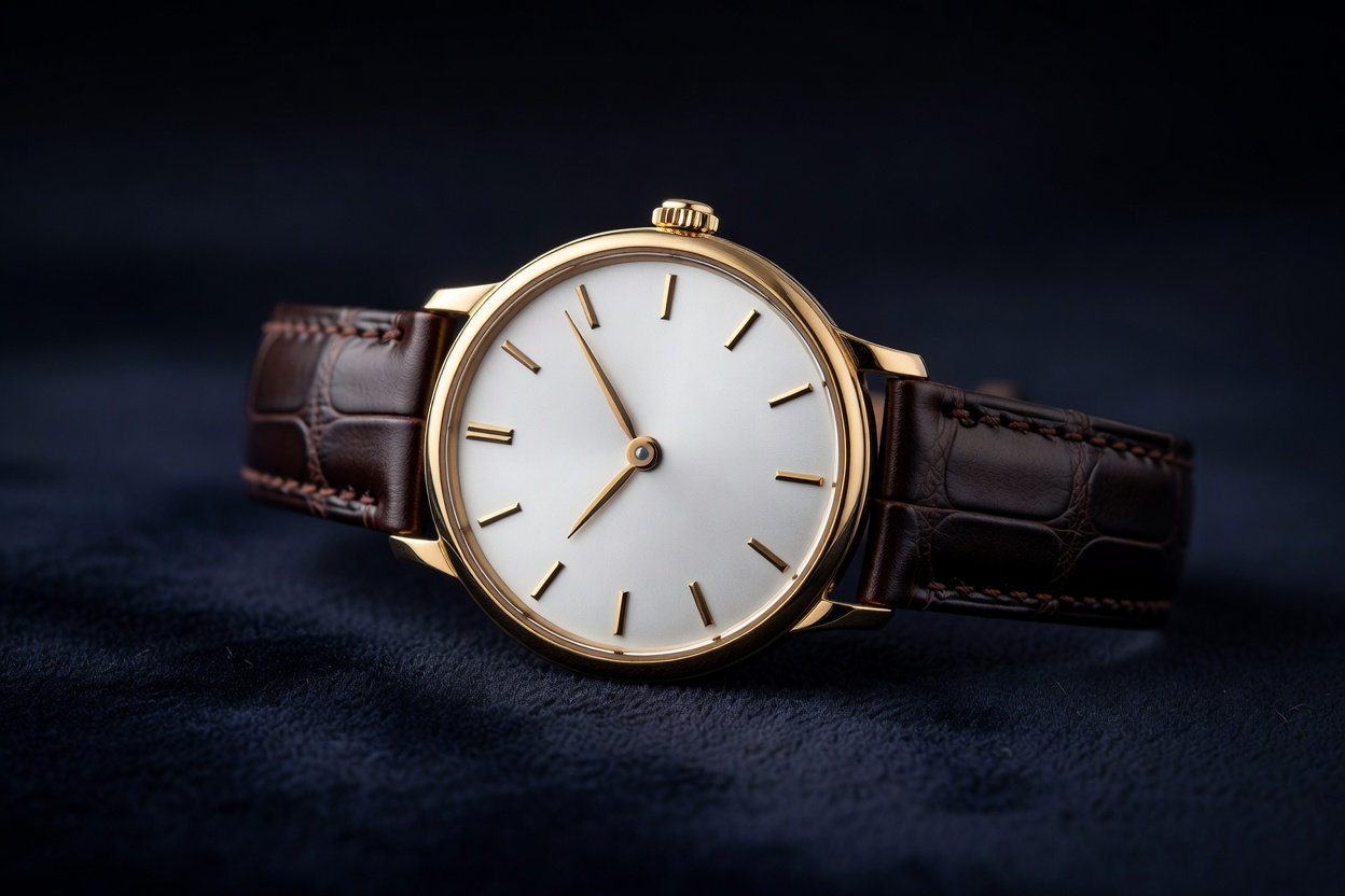 Slim classic dress watch representing the Patek Philippe Calatrava Reference 96